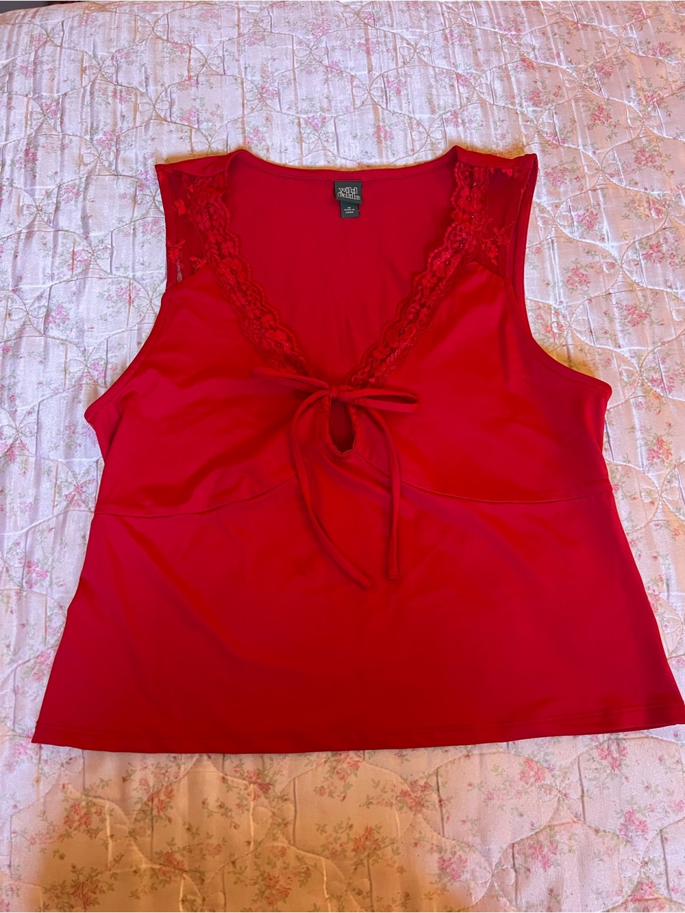 Red Lace Tank Top